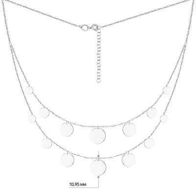 Срібне багатошарове кольє «Монети» (арт. 7507/1122)