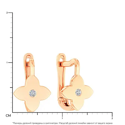 Золоті сережки з фіанітами  (арт. 110896)