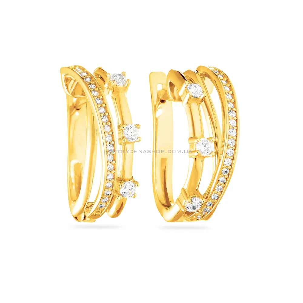 Золоті сережки з фіанітами (арт. 101534ж) - цена