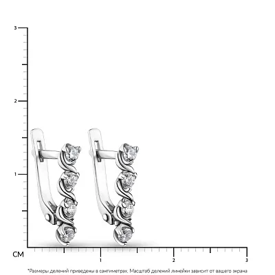 Серебряные серьги с дорожкой из фианитов  (арт. 7902/01225661)