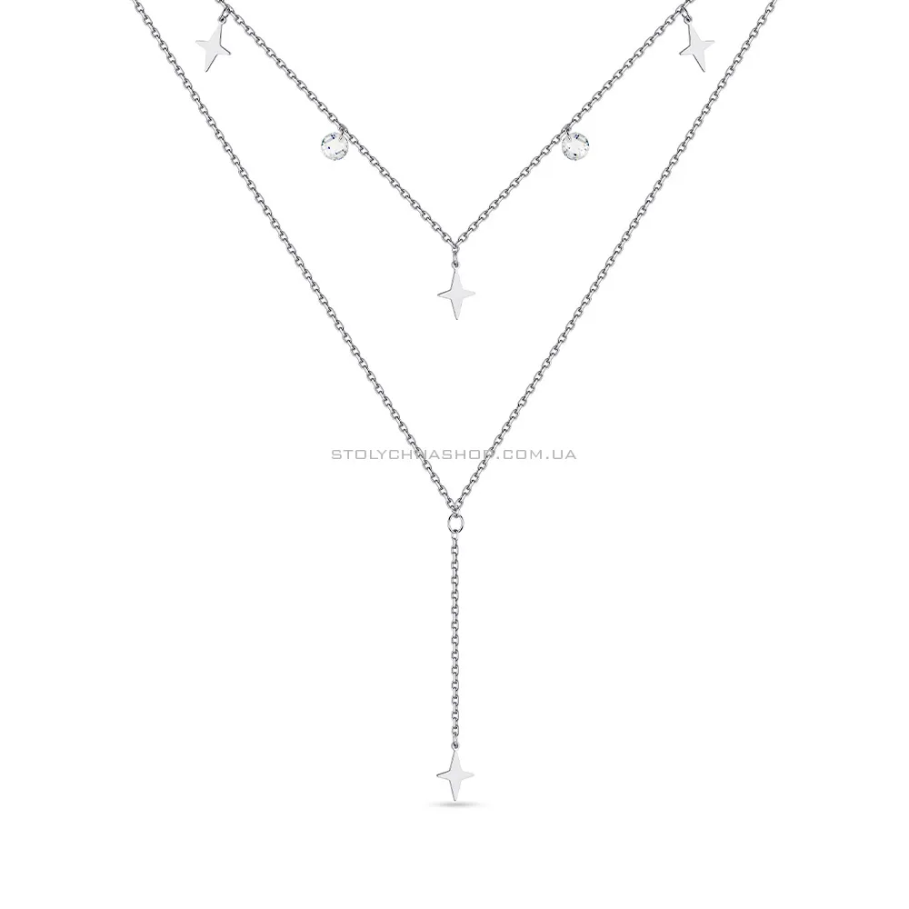 Багатошарове кольє зі срібла з підвісками  (арт. 7507/1391) - цена