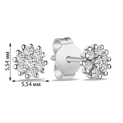 Золоті сережки пусети з діамантами (арт. С041097020б)