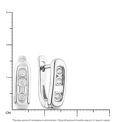 Срібні сережки з круглими фіанітами  (арт. 7502/4539)