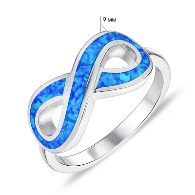 Серебряное кольцо «Бесконечность» с опалом  (арт. 7501/4661Пос)