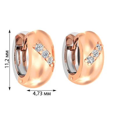 Золоті сережки конго з фіанітами (арт. 110463кб)