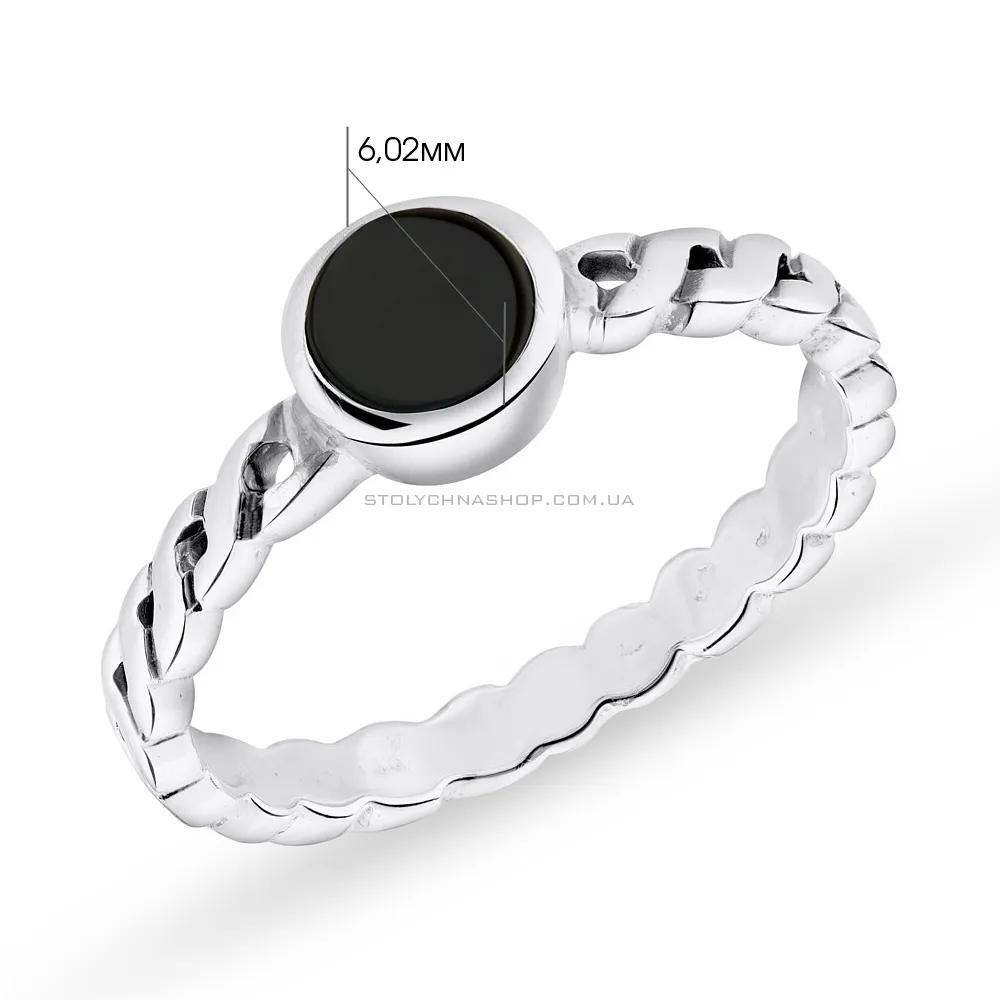 Серебряное кольцо с ониксом (арт. 7501/5398о) - 2 - цена