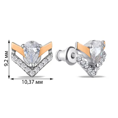 Срібні сережки пусети з фіанітами (арт. 7202/1412)