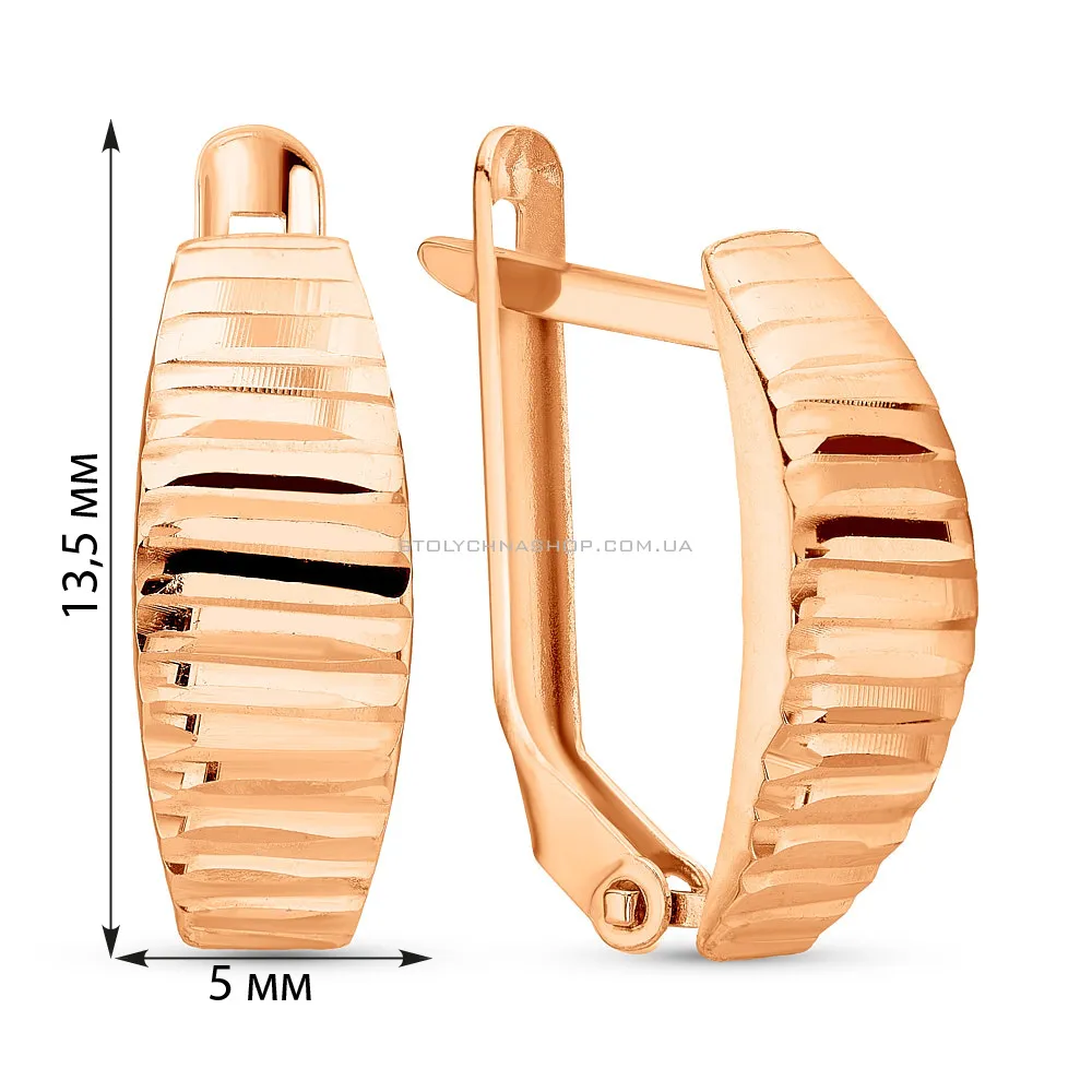 Сережки з червоного золота (арт. 109662) - 2 - цена