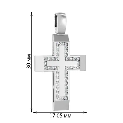 Золота підвіска-хрестик з фіанітами (арт. 440334б)