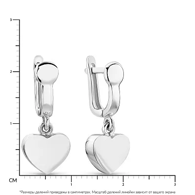 Золотые серьги с подвесками «Сердечки» (арт. 106413б)