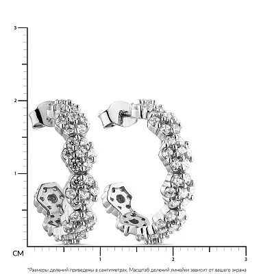 Сережки-пусети срібні з фіанітами  (арт. 7518/5980)