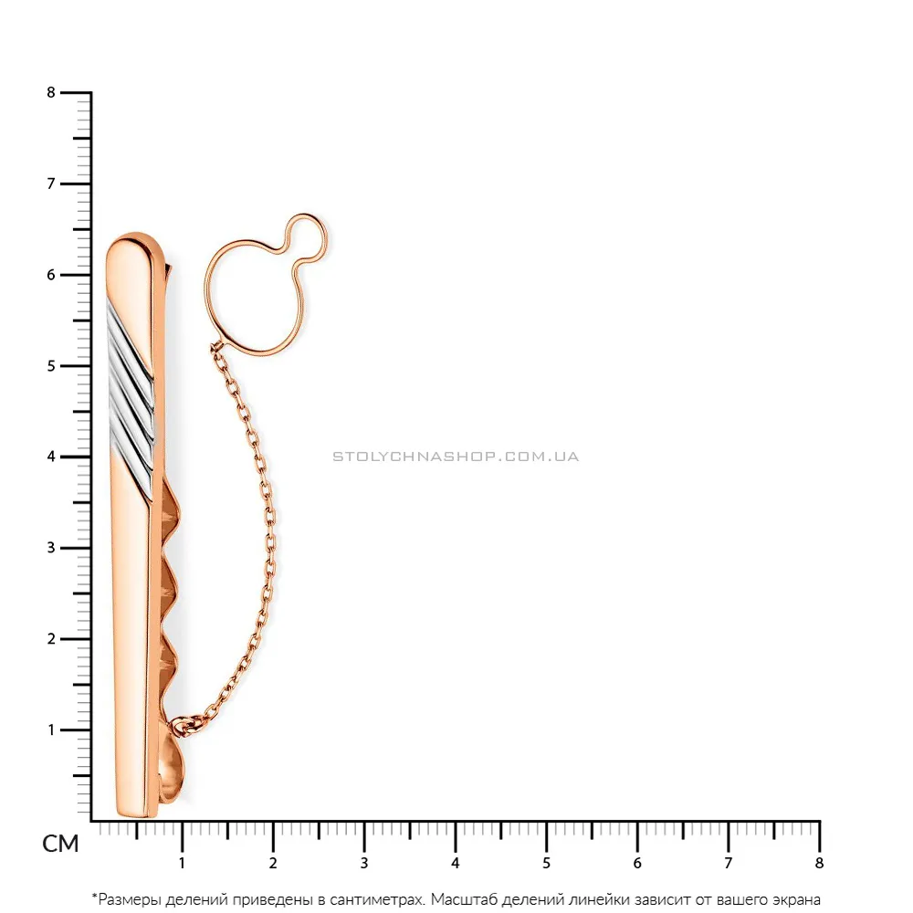 Золотой зажим для галстука  (арт. 200087р) - 2 - цена