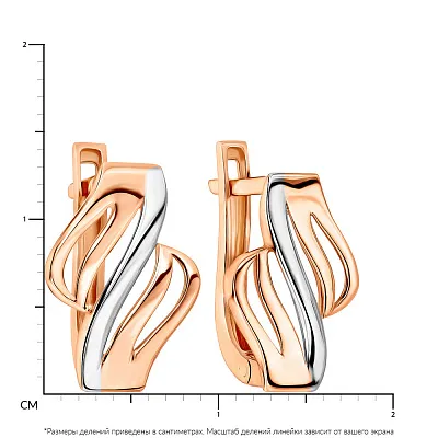 Золотые серьги в комбинированном цвете металла (арт. 106060кб)