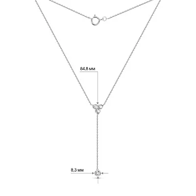 Колье-галстук из белого золота с бриллиантами  (арт. Ц341282030/8б)