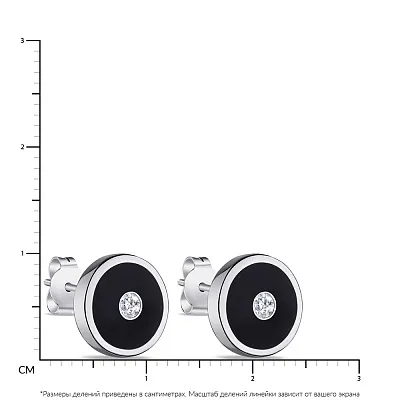 Сережки-пусети зі срібла з емаллю (арт. 7518/5914/10еч)