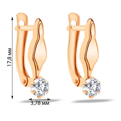 Золоті сережки з фіанітами (арт. 107055)