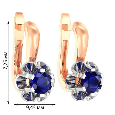 Золоті сережки з сапфіром (арт. 114100Пс)