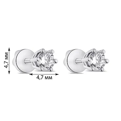 Сережки-пусети зі срібла з фіанітами (арт. 7518/262254)