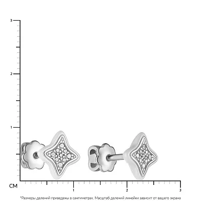 Серебряные пусеты с керамикой и фианитами (арт. 7518/2629б053)