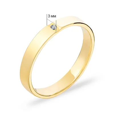 Обручальное кольцо золотое «Американка» с камнем (арт. 239182ж)