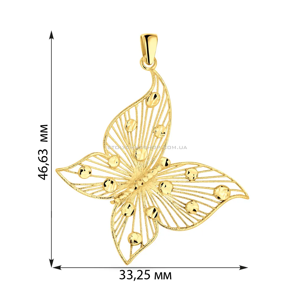 Підвіс Francelli з жовтого золота в формі метелика  (арт. 424632ж) - 3 - цена