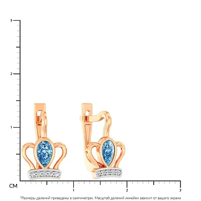 Детские серьги &quot;Корона&quot; из красного золота (арт. 110819г)