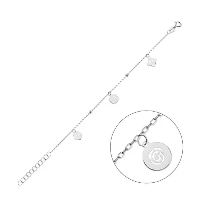 Браслет из белого золота с подвесками (арт. 325402б)