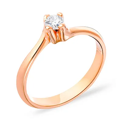 Золотое помолвочное кольцо с бриллиантом (арт. К041009)