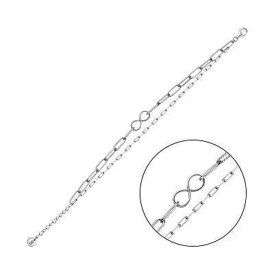 Подвійний ланцюговий браслет зі срібла Trendy Style (арт. 7509/3261)