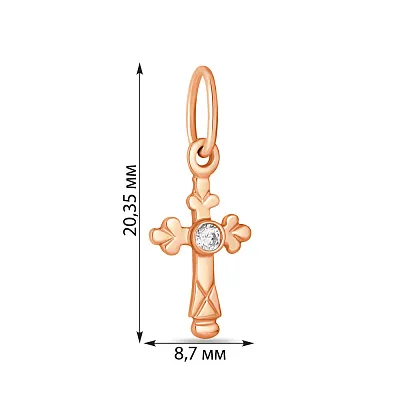 Крестик золотой с фианитом (арт. 423729)