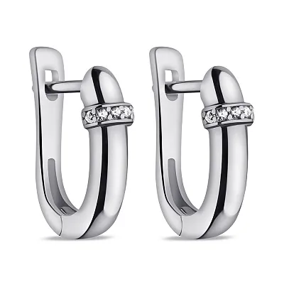 Серебряные серьги с фианитами (арт. 7502/9843)