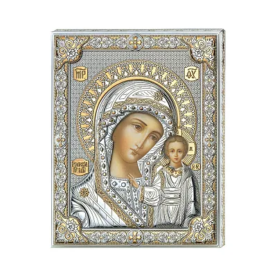 Серебряная икона "Божья Матерь Казанская" (260х200 мм) (арт. 85302 6LORO)