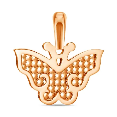 Подвеска «Бабочка» из красного золота (арт. 424223)