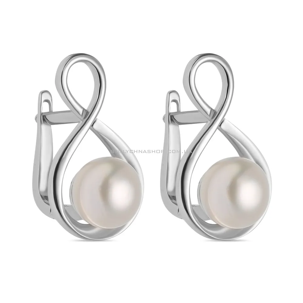 Срібні сережки з перлами (арт. 7502/4010жб)