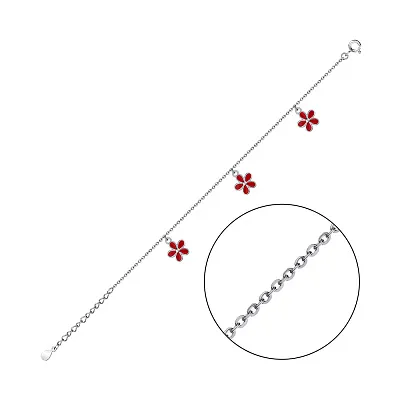 Браслет зі срібла з підвісками і емаллю (арт. 7509/3241ек)