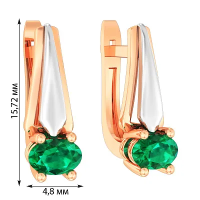 Золоті сережки зі смарагдом (арт. 119900Пи)