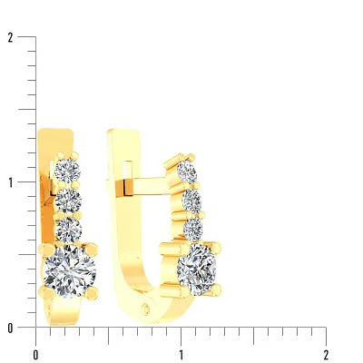 Золоті сережки з фіанітами (арт. 110363ж)