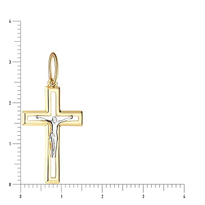 Золотой нательный крестик с распятием  (арт. 501367ж)