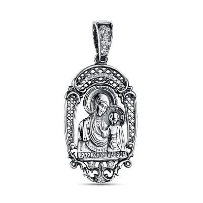 Срібна ладанка іконка Божа Матір «Казанська» (арт. 7917/0345-ч)