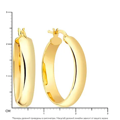 Сережки-кільця з жовтого золота (арт. 108412/25ж)