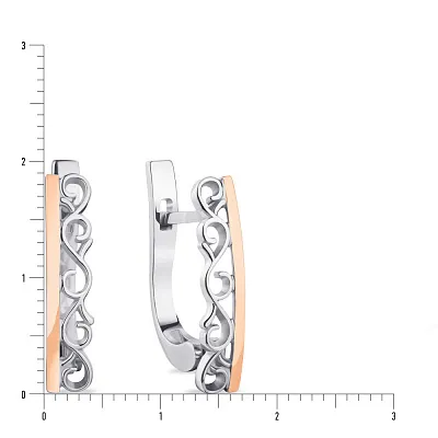 Сережки из серебра с золотыми накладками (арт. 7202/335сп)