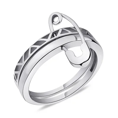 Серебряное кольцо с булавкой без камней Trendy Style  (арт. 7501/398кп)
