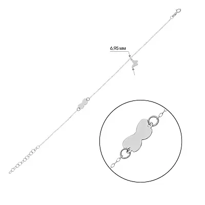 Браслет «Метелики» з білого золота (арт. 324877бП1)