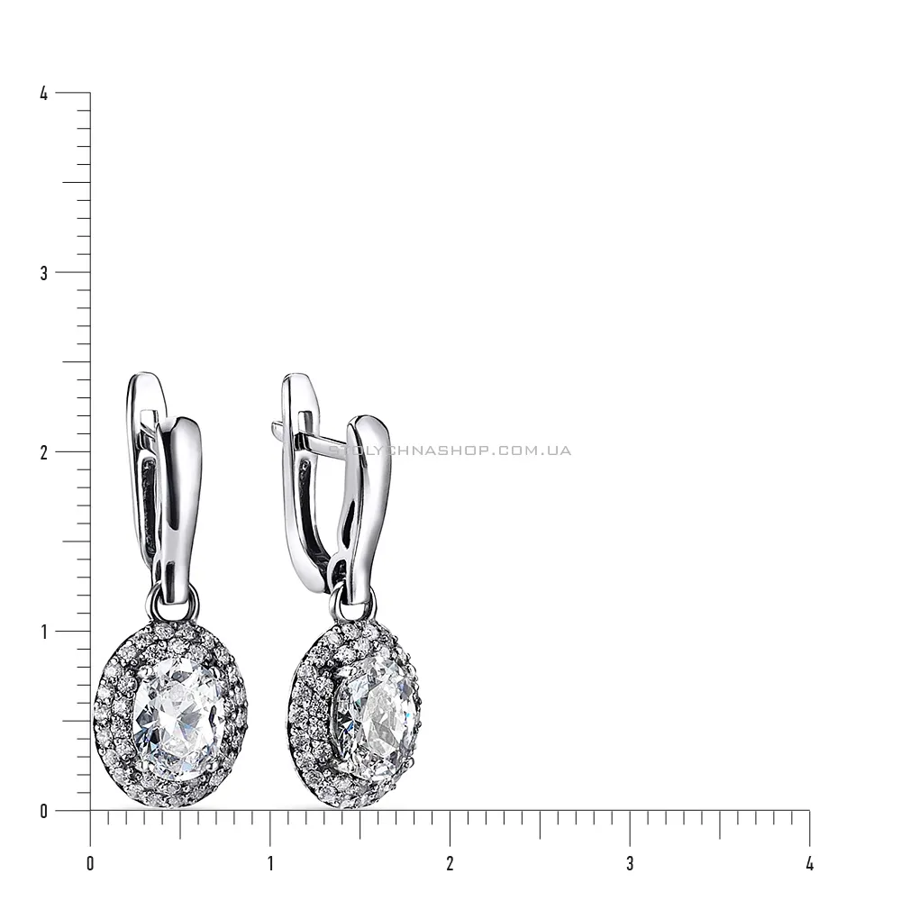 Срібні сережки-підвіски з фіанітами (арт. 7902/2969)
