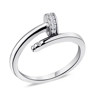 Серебряное кольцо с белыми фианитами  (арт. 7501/5730)
