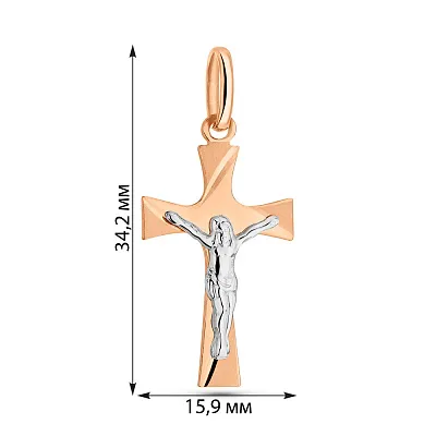 Золотий натільний хрестик з розп'яттям (арт. 500675)