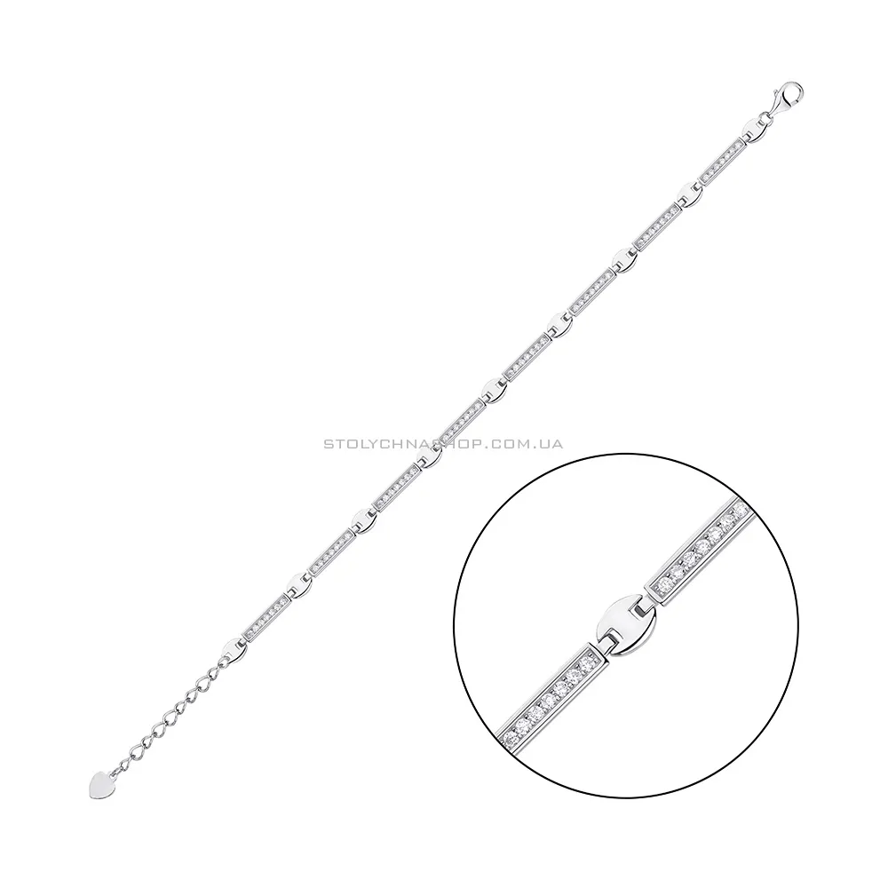 Срібний браслет з фіанітами  (арт. 7509/3901) - цена