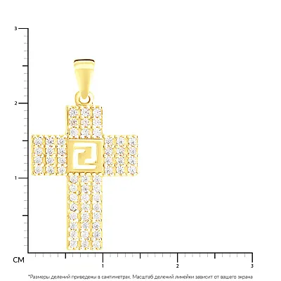 Золота підвіска-хрестик з фіанітами (арт. 440402ж)