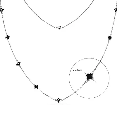 Кольє з білого золота з чорною емаллю (арт. 351363беч)