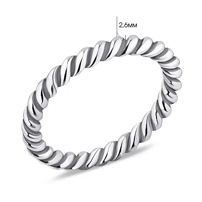 Серебряное кольцо &quot;Спираль&quot; без камней  (арт. 7901/5903)